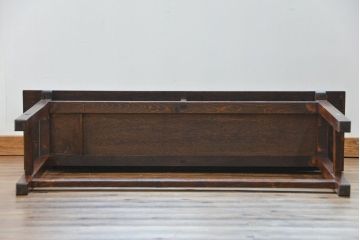 アンティーク家具　アンティーク 天板ナラ材の横長テーブル(7)(サイドテーブル、机、在宅ワーク、在宅用デスク)