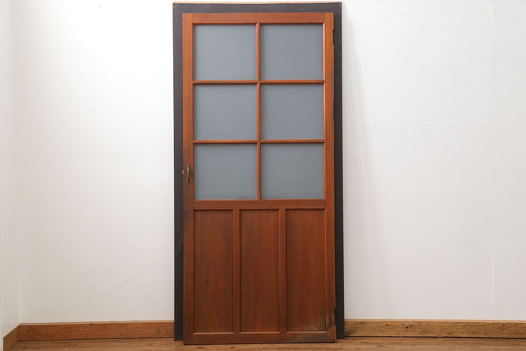 昭和レトロ すりガラス入りのシンプルな扉(ドア)