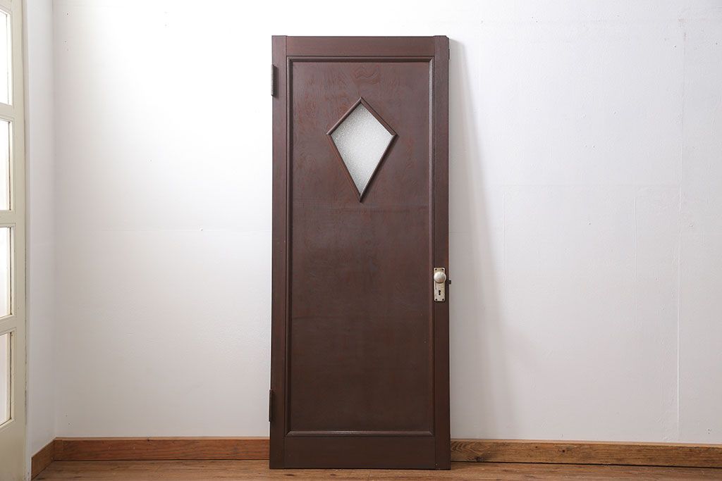 アンティーク 大正ロマン　ダイヤガラス入りのレトロなドア(扉)