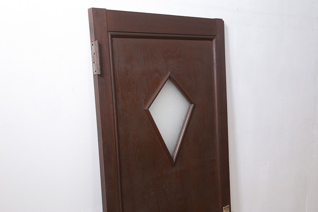 アンティーク 大正ロマン　ダイヤガラス入りのレトロなドア(扉)