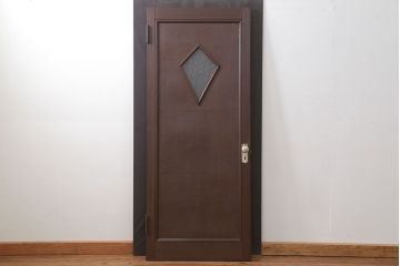 アンティーク 大正ロマン　ダイヤガラス入りのレトロなドア(扉)