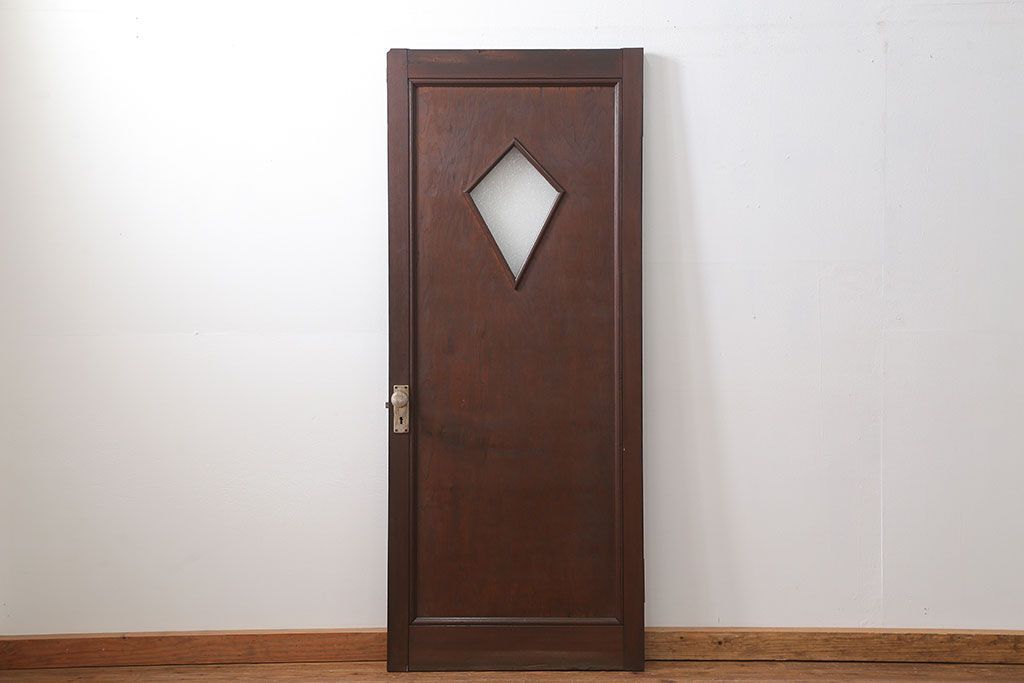 アンティーク 大正ロマン　ダイヤガラス入りのレトロなドア(扉)