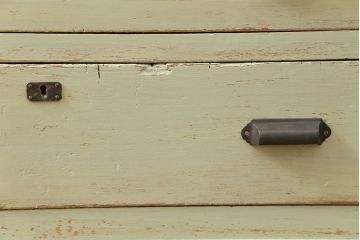 レトロ家具　昭和レトロ アンティークペイント 脚付きの12杯引き出し(チェスト、ドロワー)