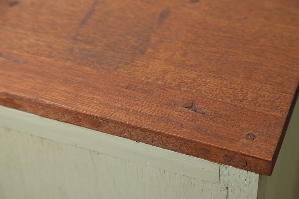 レトロ家具　昭和レトロ アンティークペイント 脚付きの12杯引き出し(チェスト、ドロワー)