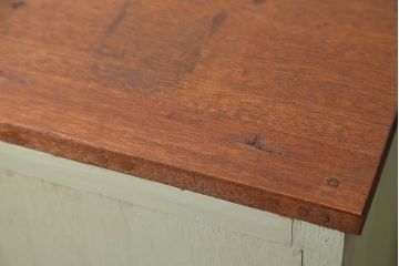 レトロ家具　昭和レトロ アンティークペイント 脚付きの12杯引き出し(チェスト、ドロワー)