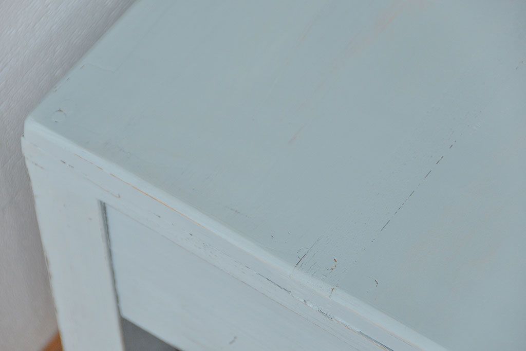 アンティーク家具　アンティークペイント 片袖机(テーブル、作業台)