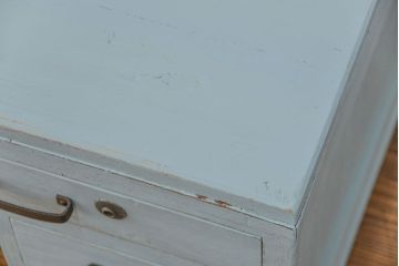 アンティーク家具　アンティークペイント 片袖机(テーブル、作業台)