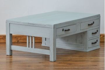 アンティーク家具　アンティークペイント 片袖机(テーブル、作業台)