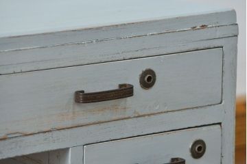 アンティーク家具　アンティークペイント 片袖机(テーブル、作業台)