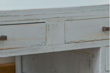 アンティーク家具　アンティークペイント 片袖机(テーブル、作業台)