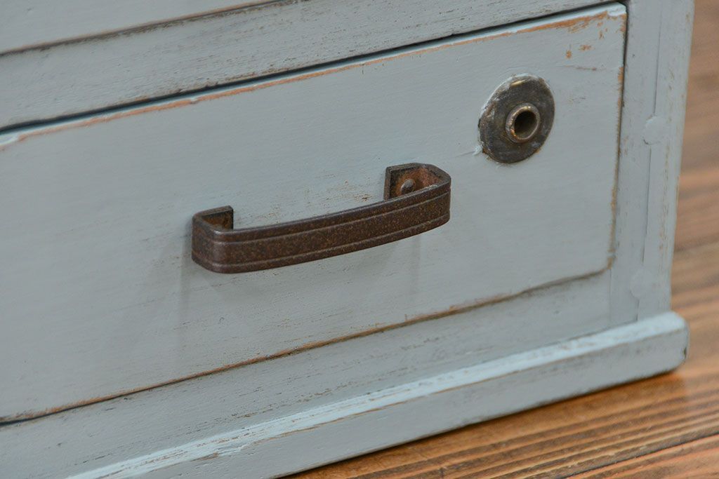 アンティーク家具　アンティークペイント 片袖机(テーブル、作業台)