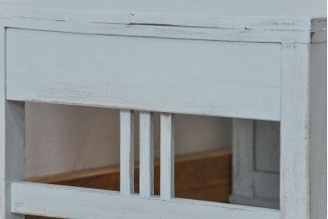 アンティーク家具　アンティークペイント 片袖机(テーブル、作業台)