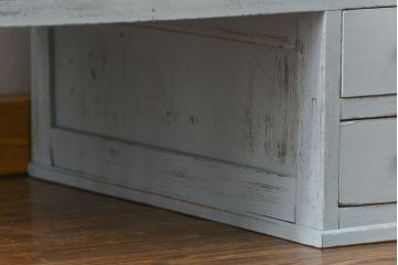 アンティーク家具　アンティークペイント 片袖机(テーブル、作業台)