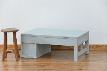 アンティーク家具　アンティークペイント 片袖机(テーブル、作業台)