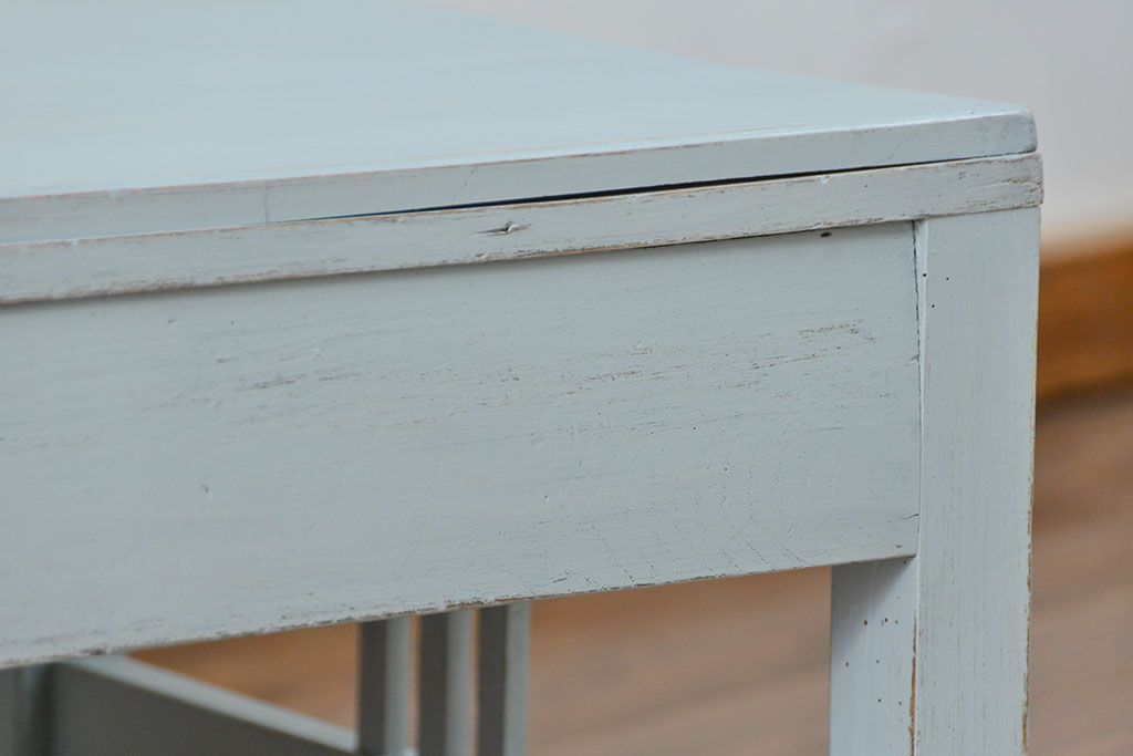 アンティーク家具　アンティークペイント 片袖机(テーブル、作業台)