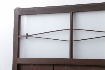 古民具・骨董 味のある横桟付きの引き戸　(ガラス戸、板戸、舞良戸)