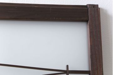 古民具・骨董 味のある横桟付きの引き戸　(ガラス戸、板戸、舞良戸)