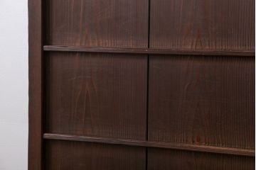 古民具・骨董 味のある横桟付きの引き戸　(ガラス戸、板戸、舞良戸)