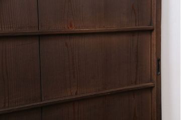 古民具・骨董 味のある横桟付きの引き戸　(ガラス戸、板戸、舞良戸)