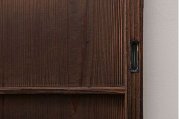 古民具・骨董 味のある横桟付きの引き戸　(ガラス戸、板戸、舞良戸)