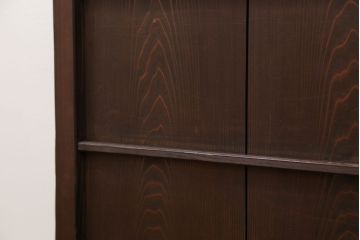 古民具・骨董 味のある横桟付きの引き戸　(ガラス戸、板戸、舞良戸)