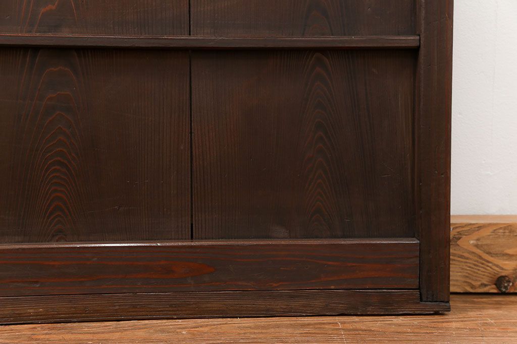 古民具・骨董 味のある横桟付きの引き戸　(ガラス戸、板戸、舞良戸)