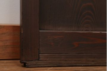 古民具・骨董 味のある横桟付きの引き戸　(ガラス戸、板戸、舞良戸)