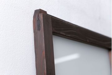 古民具・骨董 味のある横桟付きの引き戸　(ガラス戸、板戸、舞良戸)