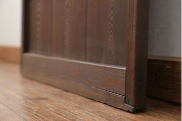 古民具・骨董 味のある横桟付きの引き戸　(ガラス戸、板戸、舞良戸)