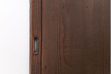 古民具・骨董 味のある横桟付きの引き戸　(ガラス戸、板戸、舞良戸)