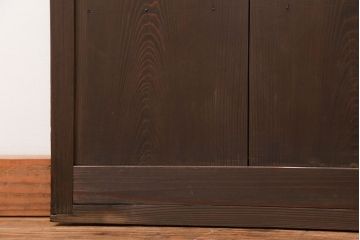 古民具・骨董 味のある横桟付きの引き戸　(ガラス戸、板戸、舞良戸)