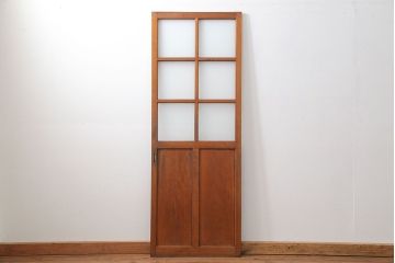 昭和レトロ すりガラス入りのシンプルなガラス戸(1)　(引き戸)