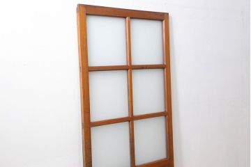 昭和レトロ すりガラス入りのシンプルなガラス戸(1)　(引き戸)