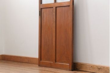 昭和レトロ すりガラス入りのシンプルなガラス戸(1)　(引き戸)