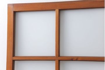 昭和レトロ すりガラス入りのシンプルなガラス戸(1)　(引き戸)