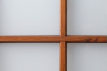 昭和レトロ すりガラス入りのシンプルなガラス戸(1)　(引き戸)