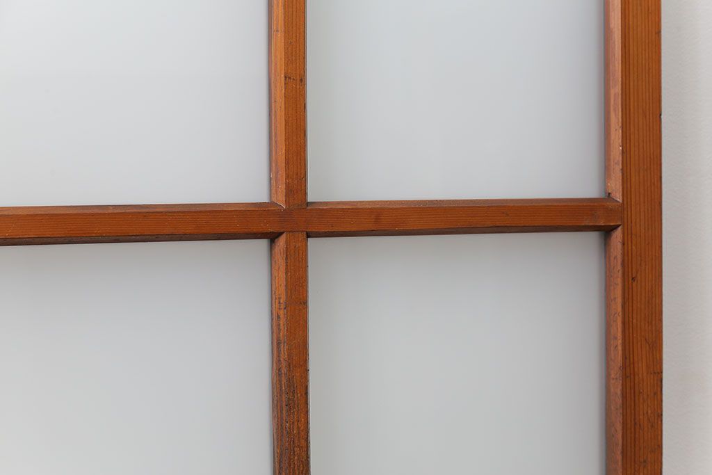 昭和レトロ すりガラス入りのシンプルなガラス戸(1)　(引き戸)