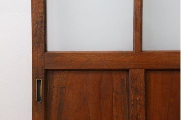 昭和レトロ すりガラス入りのシンプルなガラス戸(1)　(引き戸)