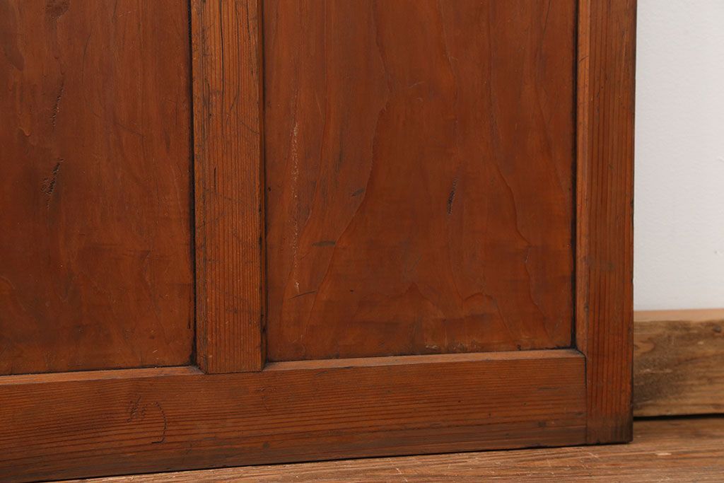 昭和レトロ すりガラス入りのシンプルなガラス戸(1)　(引き戸)