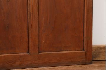 昭和レトロ すりガラス入りのシンプルなガラス戸(1)　(引き戸)