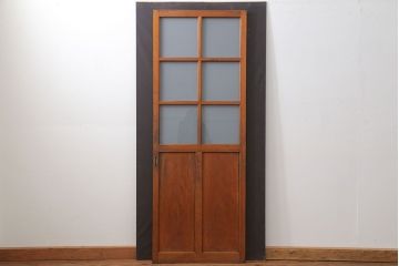 昭和レトロ すりガラス入りのシンプルなガラス戸(1)　(引き戸)
