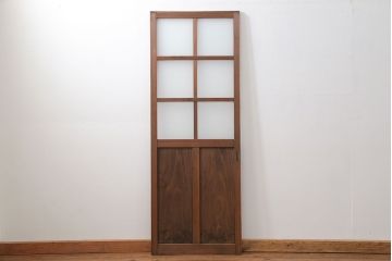 昭和レトロ すりガラス入りのシンプルなガラス戸(1)　(引き戸)