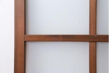 昭和レトロ すりガラス入りのシンプルなガラス戸(1)　(引き戸)