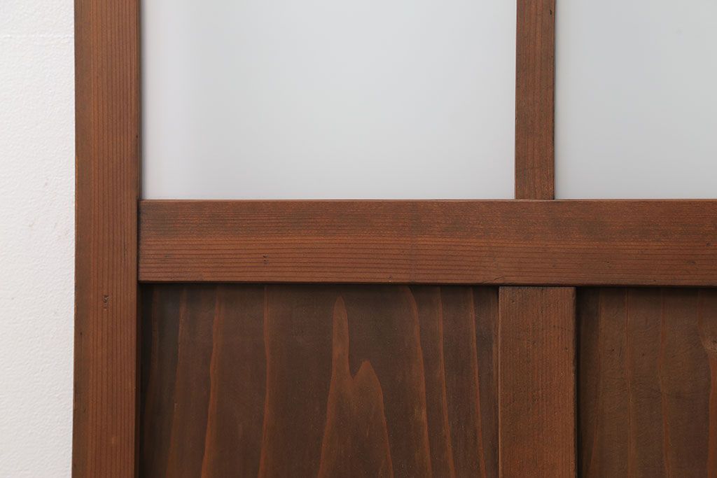 昭和レトロ すりガラス入りのシンプルなガラス戸(1)　(引き戸)