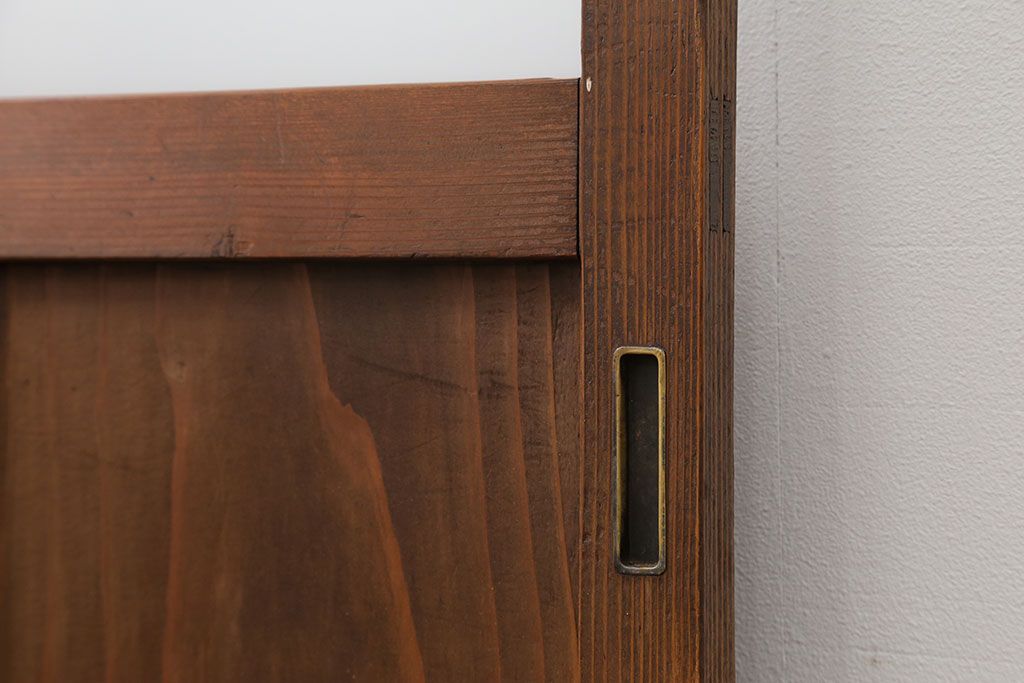 昭和レトロ すりガラス入りのシンプルなガラス戸(1)　(引き戸)