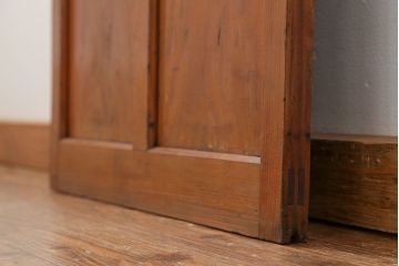 昭和レトロ すりガラス入りのシンプルなガラス戸(1)　(引き戸)