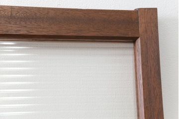 昭和レトロ モールガラス入りのシンプルなガラス戸　4枚セット　(引き戸)