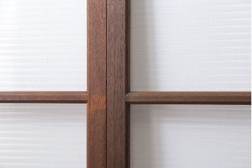 昭和レトロ モールガラス入りのシンプルなガラス戸　4枚セット　(引き戸)