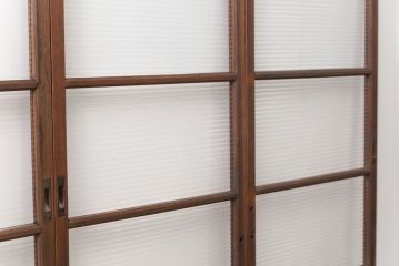 昭和レトロ モールガラス入りのシンプルなガラス戸　4枚セット　(引き戸)