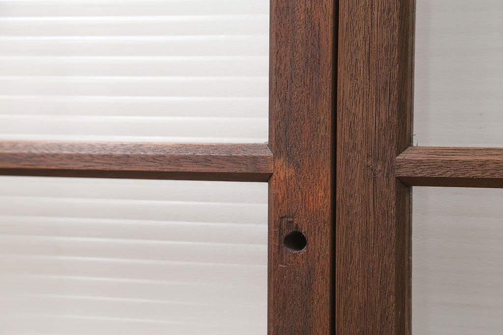 昭和レトロ モールガラス入りのシンプルなガラス戸　4枚セット　(引き戸)